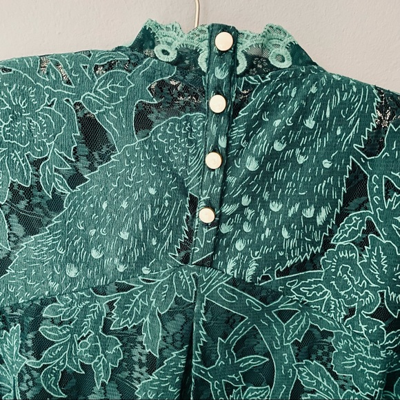 Anthropologie HD in Paris Lace Blouse - Teal - Picture 5 of 10